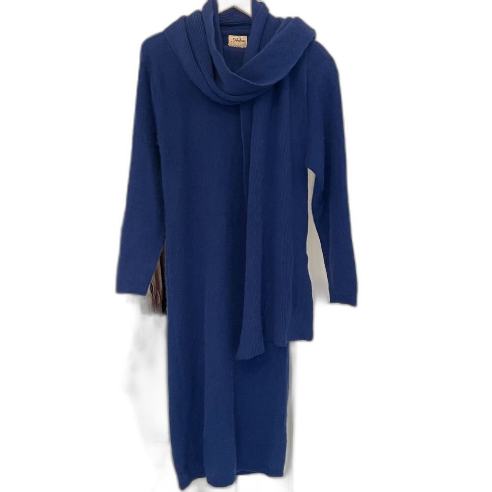 Vintage Women's Lambswool Angora Sweater Dress by Ambria Size Small